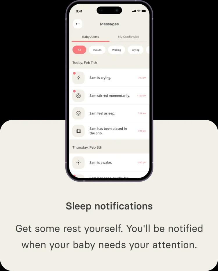 Cradlewise smart bassinet app