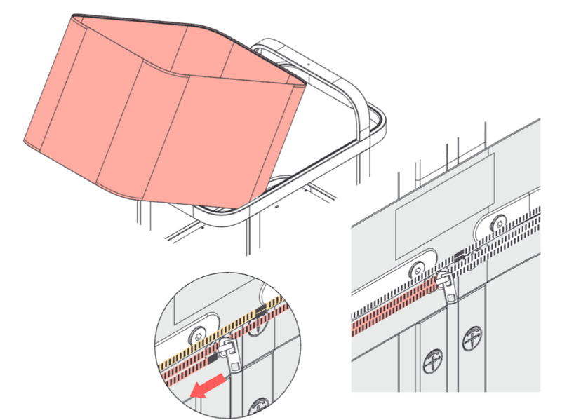 Attaching the crib mesh