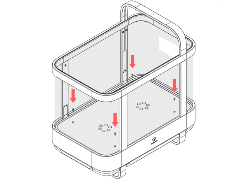 Attaching the crib mesh