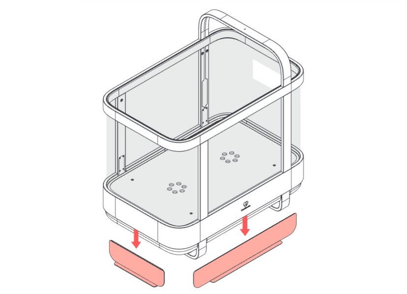 Attaching the crib mesh