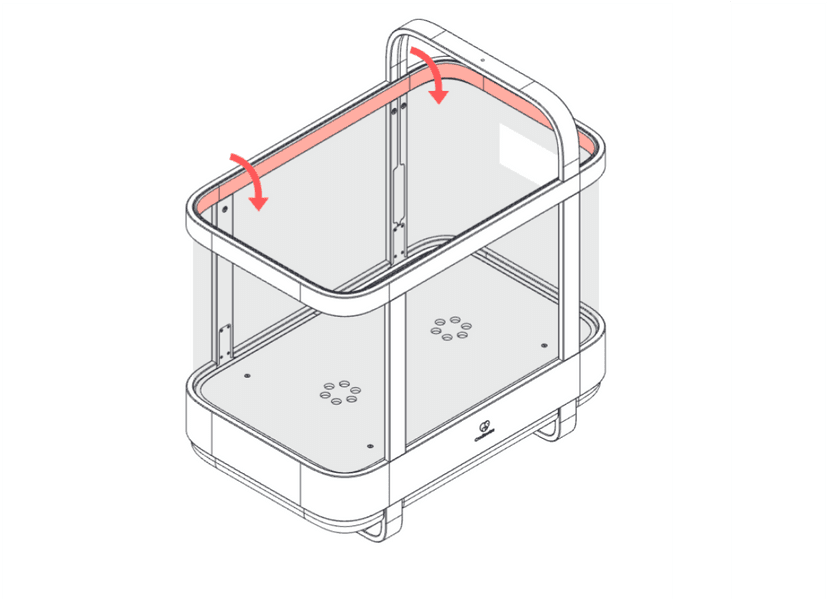 Attaching the crib mesh