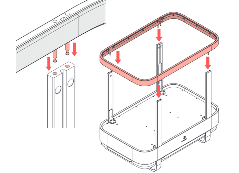 Assembling the top rail