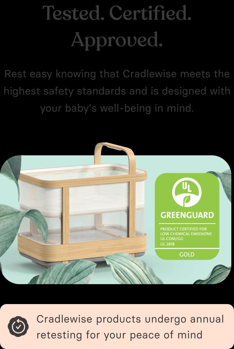 cirtified Cradlewise Smart Crib