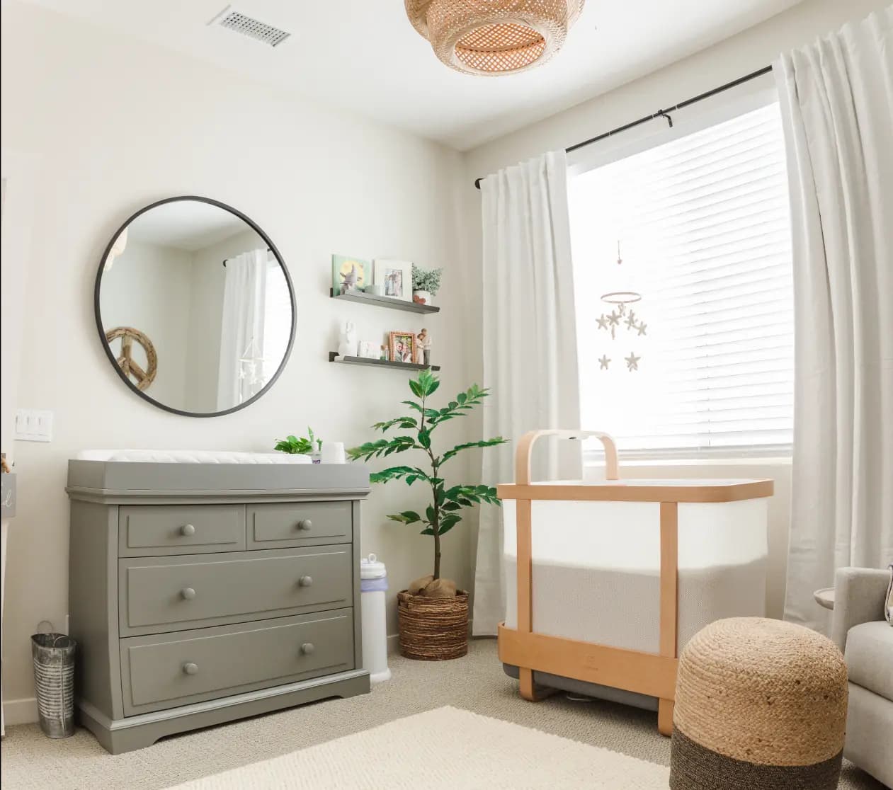 Cradlewise nursery with warm wood tones