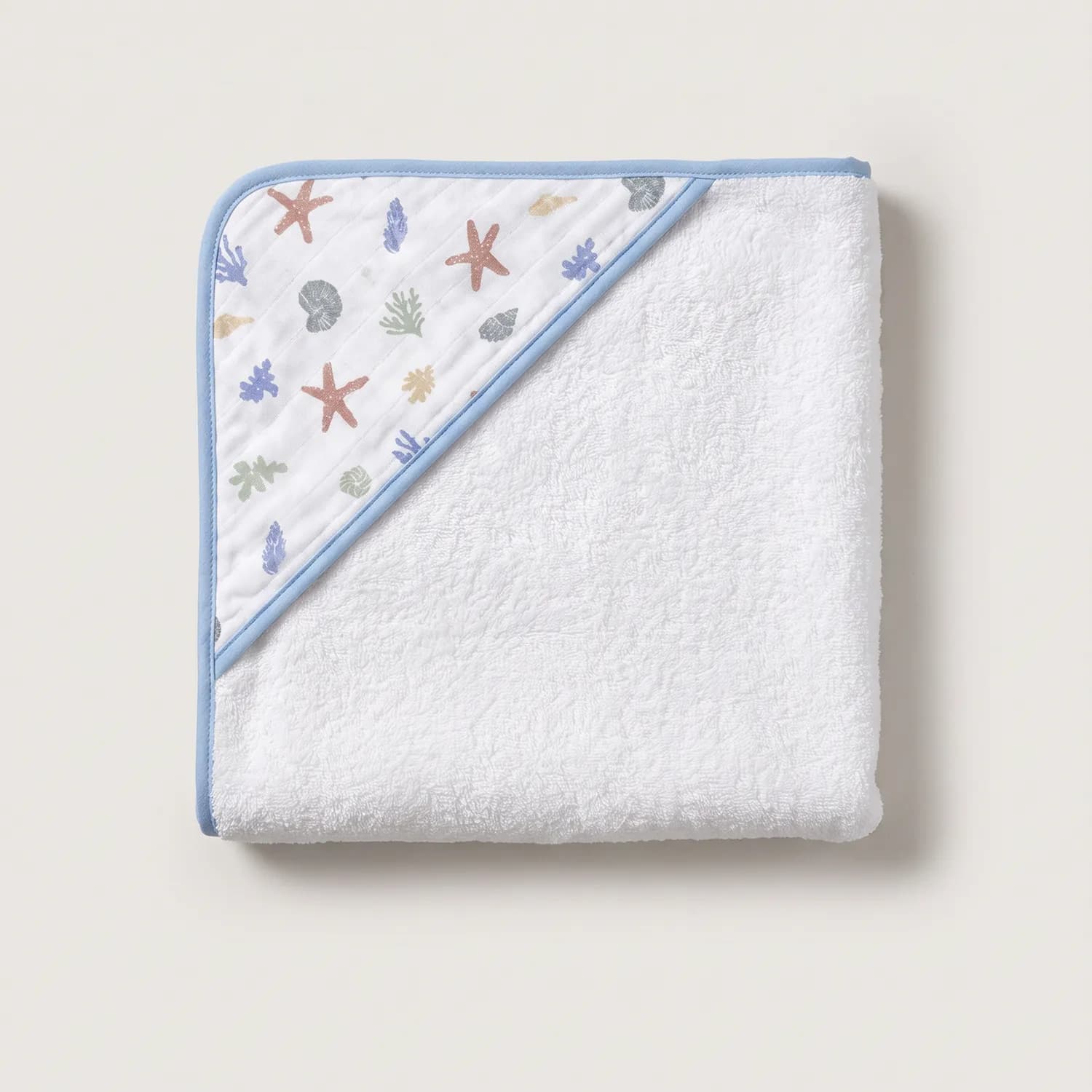 Dual-Sided Organic Cotton Hooded Baby Towel — Ocean Life 4