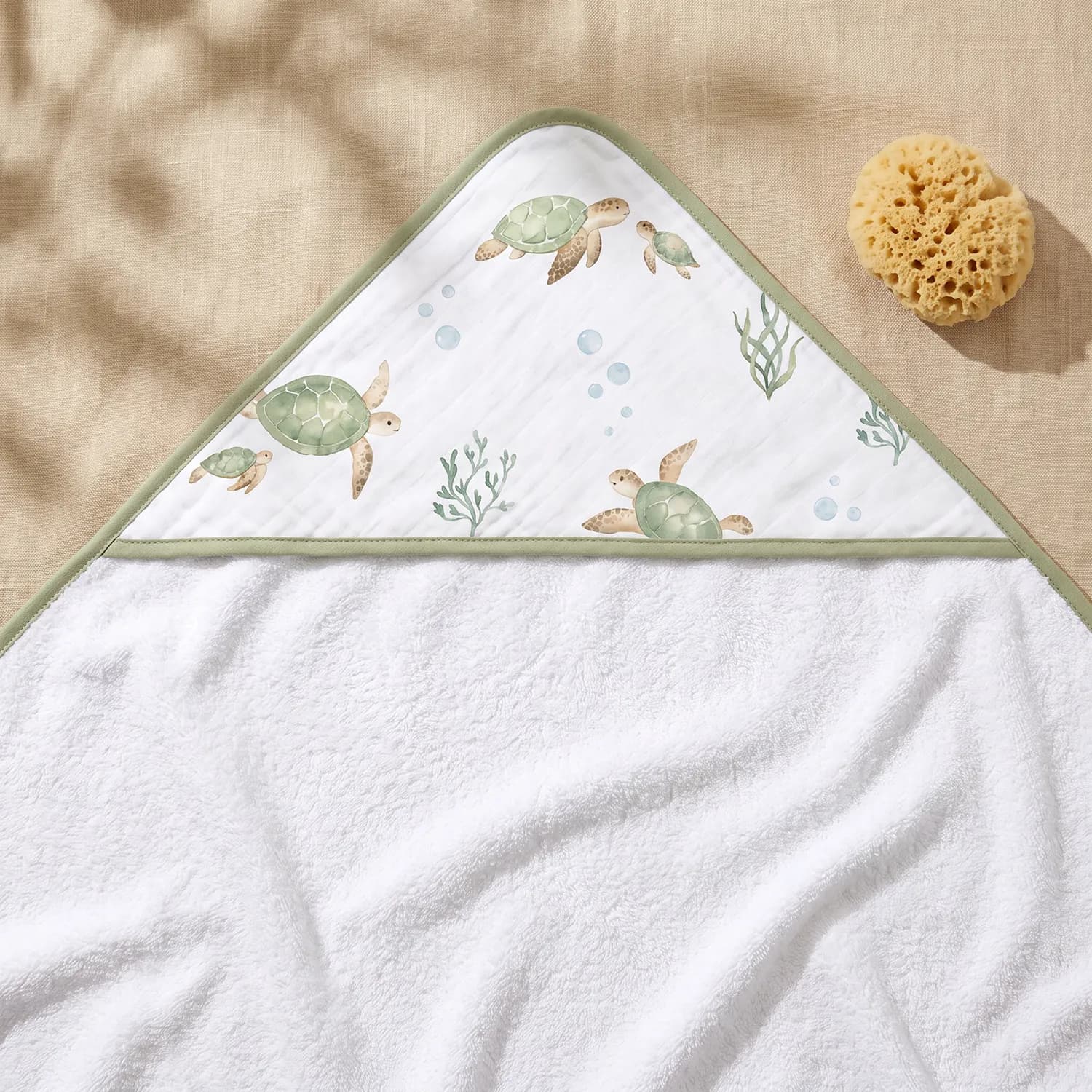 Dual-Sided Organic Cotton Hooded Baby Towel — Tiny Flippers 2