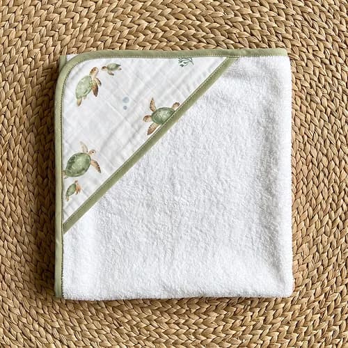 Dual-Sided Organic Cotton Hooded Baby Towel — Tiny Flippers 4