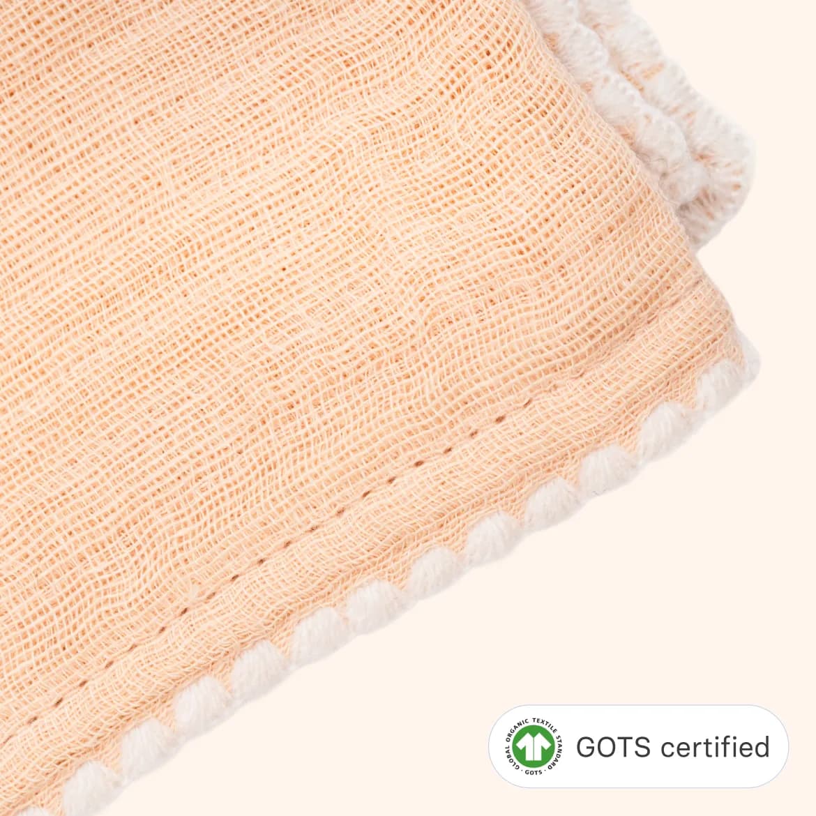 Mint Muslin Blanket — Peach 1