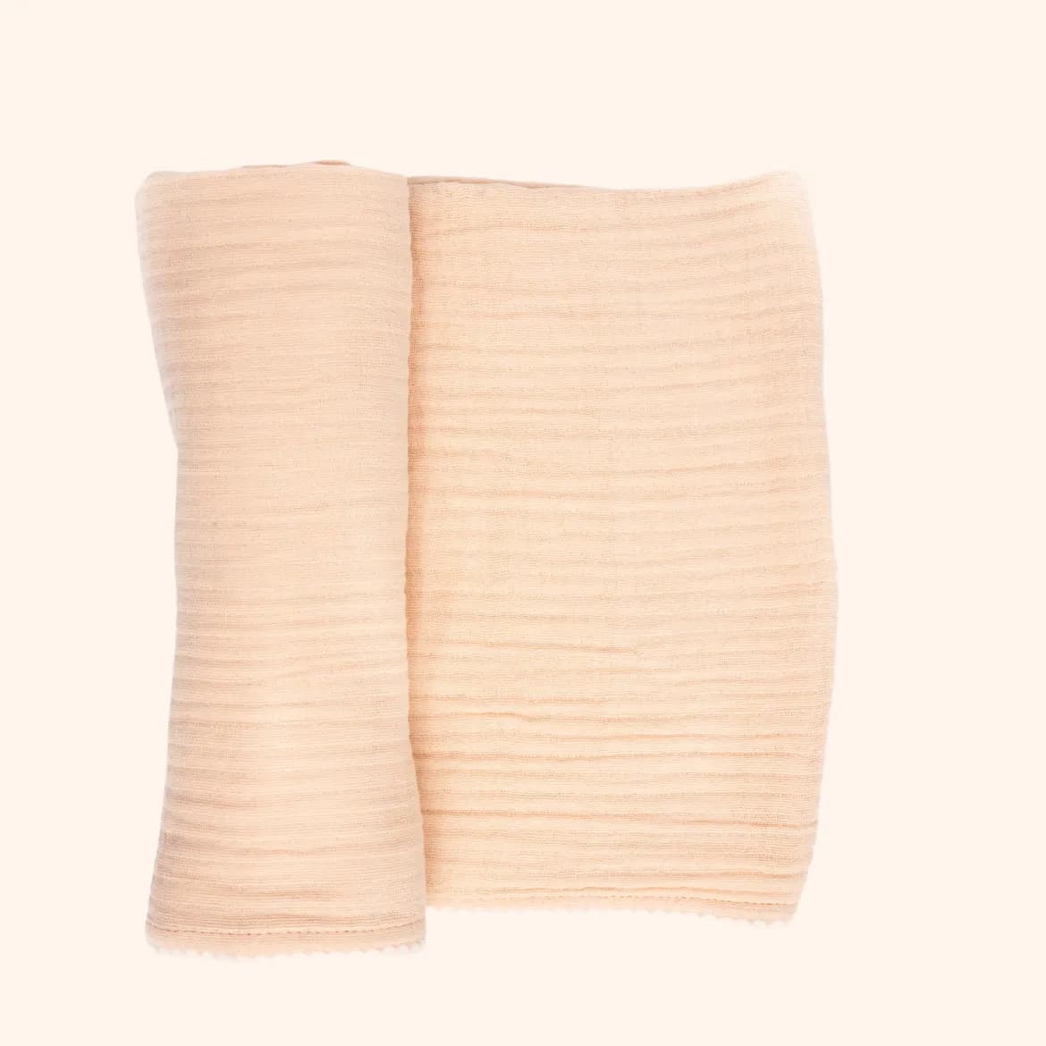 Mint Muslin Blanket — Peach 2