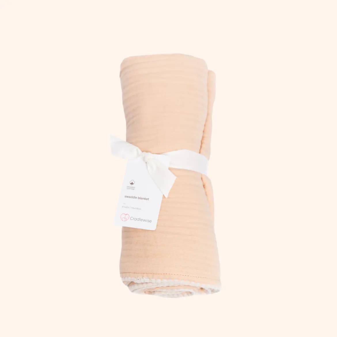 Mint Muslin Blanket — Peach 3